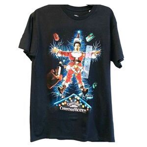 National Lampoons Christmas Vacation Tee Unisex Small Black Short Sleeve Crew